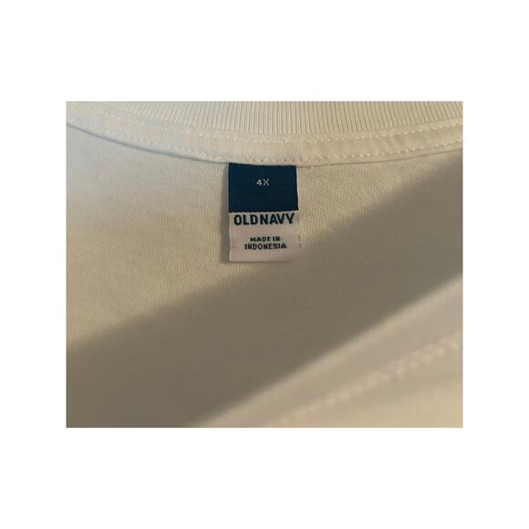 NWT Old Navy Plus White Long Sleeve Heavier Weight T Shirt Live & Love Size 4X - Picture 3 of 6